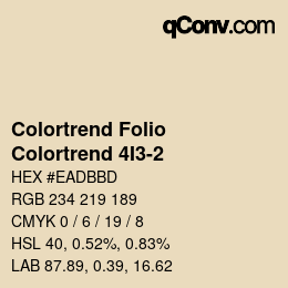Color code: Colortrend Folio - Colortrend 4I3-2 | qconv.com