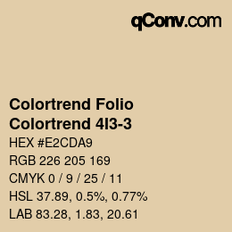 Color code: Colortrend Folio - Colortrend 4I3-3 | qconv.com