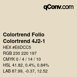Color code: Colortrend Folio - Colortrend 4J2-1 | qconv.com