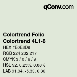 Color code: Colortrend Folio - Colortrend 4L1-8 | qconv.com