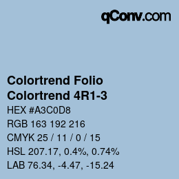 Color code: Colortrend Folio - Colortrend 4R1-3 | qconv.com