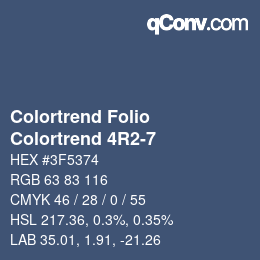 Color code: Colortrend Folio - Colortrend 4R2-7 | qconv.com