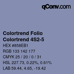 Color code: Colortrend Folio - Colortrend 4S2-5 | qconv.com