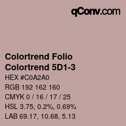 カラーコード: Colortrend Folio - Colortrend 5D1-3 | qconv.com