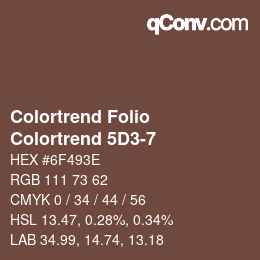 カラーコード: Colortrend Folio - Colortrend 5D3-7 | qconv.com