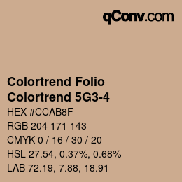 Color code: Colortrend Folio - Colortrend 5G3-4 | qconv.com