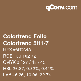 カラーコード: Colortrend Folio - Colortrend 5H1-7 | qconv.com