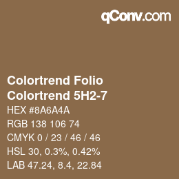 カラーコード: Colortrend Folio - Colortrend 5H2-7 | qconv.com