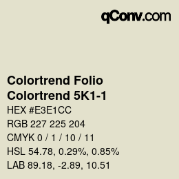 Color code: Colortrend Folio - Colortrend 5K1-1 | qconv.com