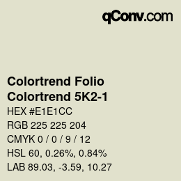 カラーコード: Colortrend Folio - Colortrend 5K2-1 | qconv.com