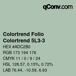 Color code: Colortrend Folio - Colortrend 5L3-3 | qconv.com