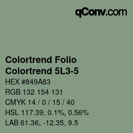Color code: Colortrend Folio - Colortrend 5L3-5 | qconv.com
