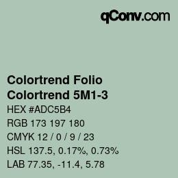 Color code: Colortrend Folio - Colortrend 5M1-3 | qconv.com