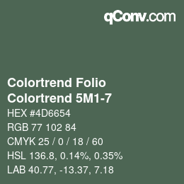 Color code: Colortrend Folio - Colortrend 5M1-7 | qconv.com