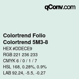 Color code: Colortrend Folio - Colortrend 5M3-8 | qconv.com