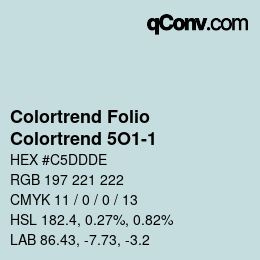 Color code: Colortrend Folio - Colortrend 5O1-1 | qconv.com