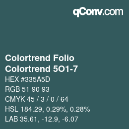 Color code: Colortrend Folio - Colortrend 5O1-7 | qconv.com