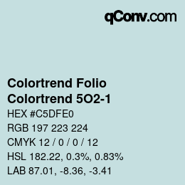 Color code: Colortrend Folio - Colortrend 5O2-1 | qconv.com