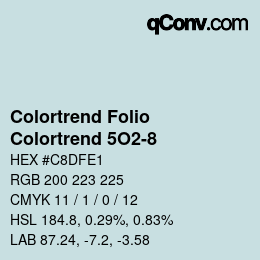 Color code: Colortrend Folio - Colortrend 5O2-8 | qconv.com