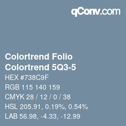 Color code: Colortrend Folio - Colortrend 5Q3-5 | qconv.com