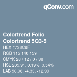 Color code: Colortrend Folio - Colortrend 5Q3-5 | qconv.com