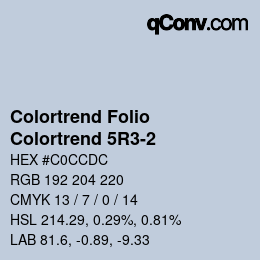Color code: Colortrend Folio - Colortrend 5R3-2 | qconv.com