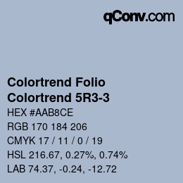 Color code: Colortrend Folio - Colortrend 5R3-3 | qconv.com