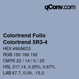 Color code: Colortrend Folio - Colortrend 5R3-4 | qconv.com