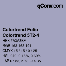 Color code: Colortrend Folio - Colortrend 5T2-4 | qconv.com