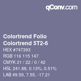 カラーコード: Colortrend Folio - Colortrend 5T2-6 | qconv.com