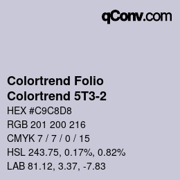 Color code: Colortrend Folio - Colortrend 5T3-2 | qconv.com