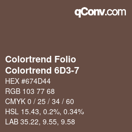 カラーコード: Colortrend Folio - Colortrend 6D3-7 | qconv.com