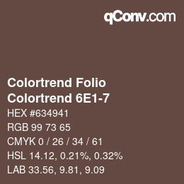 カラーコード: Colortrend Folio - Colortrend 6E1-7 | qconv.com