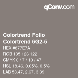 カラーコード: Colortrend Folio - Colortrend 6G2-5 | qconv.com