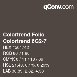 Color code: Colortrend Folio - Colortrend 6G2-7 | qconv.com