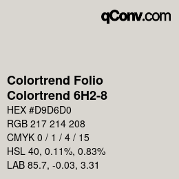 Color code: Colortrend Folio - Colortrend 6H2-8 | qconv.com