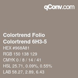 Color code: Colortrend Folio - Colortrend 6H3-5 | qconv.com