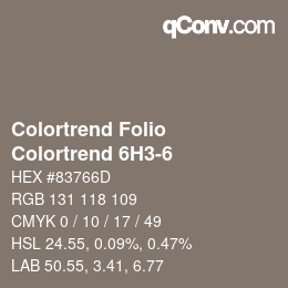 Color code: Colortrend Folio - Colortrend 6H3-6 | qconv.com