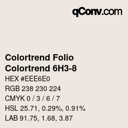 Color code: Colortrend Folio - Colortrend 6H3-8 | qconv.com