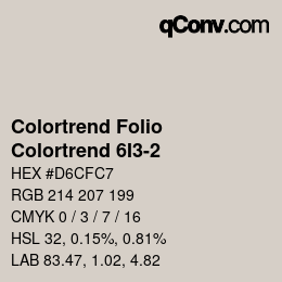 Color code: Colortrend Folio - Colortrend 6I3-2 | qconv.com