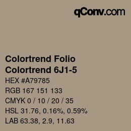 Color code: Colortrend Folio - Colortrend 6J1-5 | qconv.com