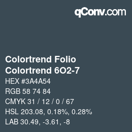 Color code: Colortrend Folio - Colortrend 6O2-7 | qconv.com