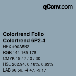 Color code: Colortrend Folio - Colortrend 6P2-4 | qconv.com