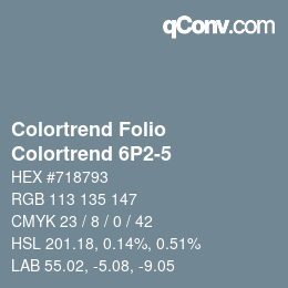 Color code: Colortrend Folio - Colortrend 6P2-5 | qconv.com