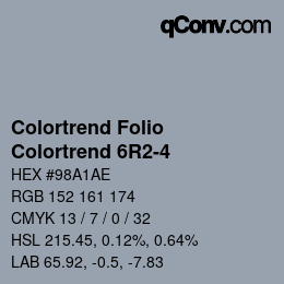 Color code: Colortrend Folio - Colortrend 6R2-4 | qconv.com