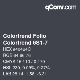 Color code: Colortrend Folio - Colortrend 6S1-7 | qconv.com