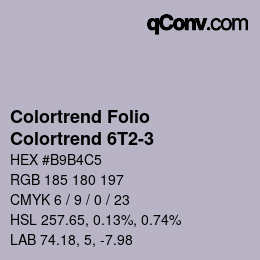 Color code: Colortrend Folio - Colortrend 6T2-3 | qconv.com