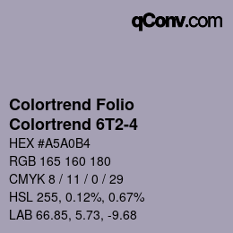 Color code: Colortrend Folio - Colortrend 6T2-4 | qconv.com