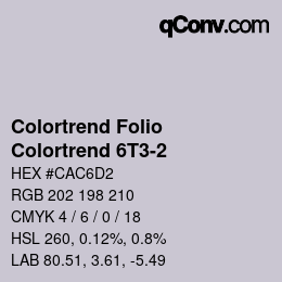 Color code: Colortrend Folio - Colortrend 6T3-2 | qconv.com
