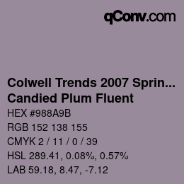 カラーコード: Colwell Trends 2007 Spring/Summer - Candied Plum Fluent | qconv.com